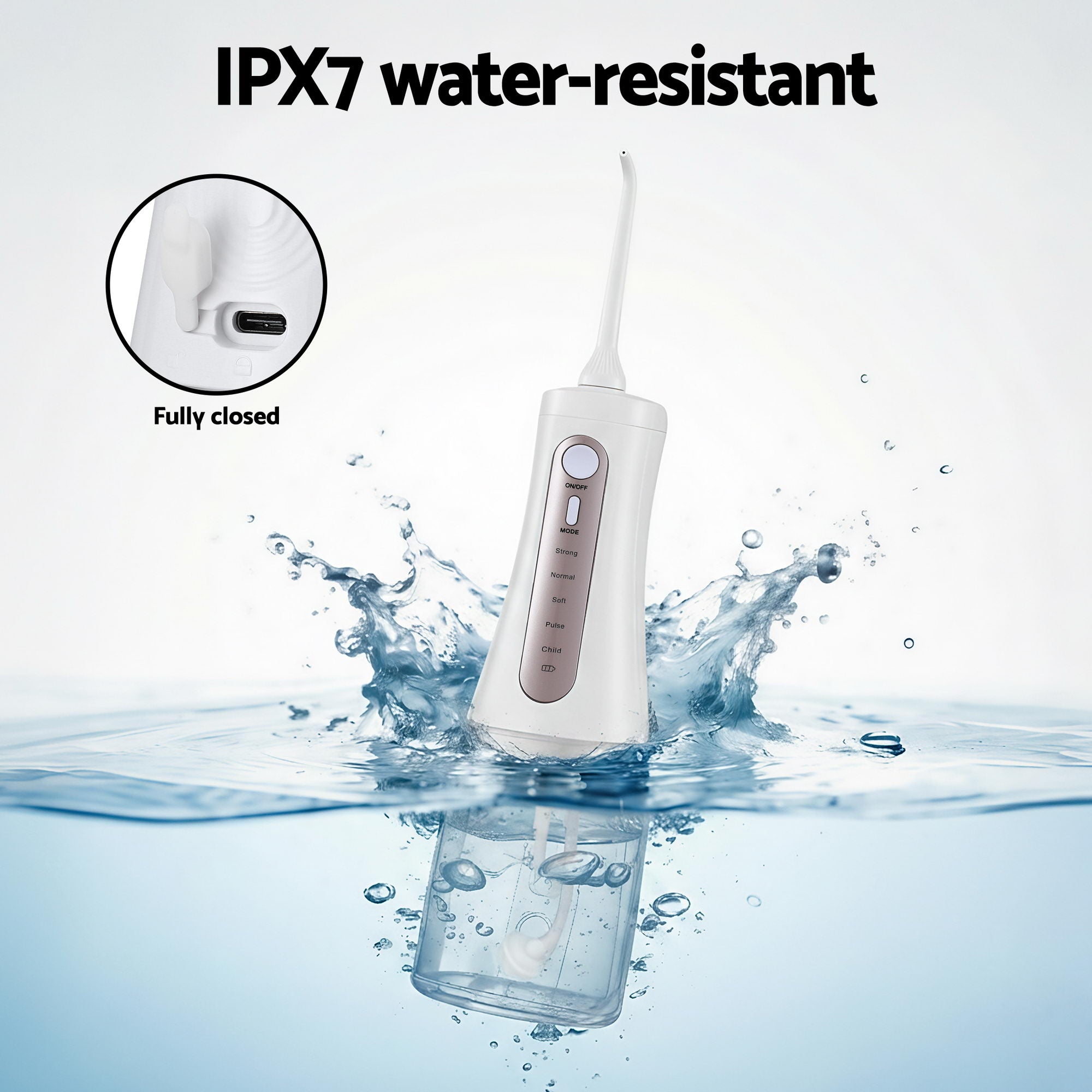 Devanti Cordless Water Flosser Dental Oral Irrigator White