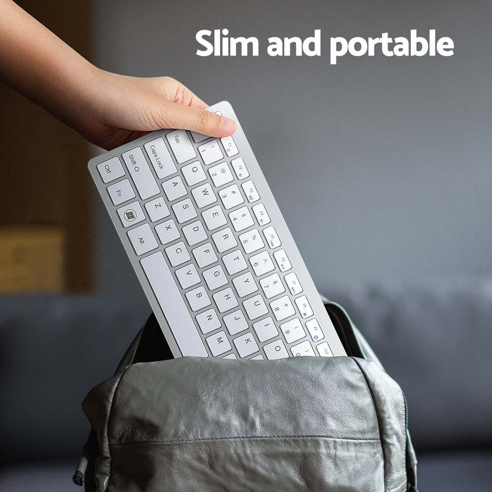 Bluetooth Wireless Keyboard Mouse Combo 78 Keys White