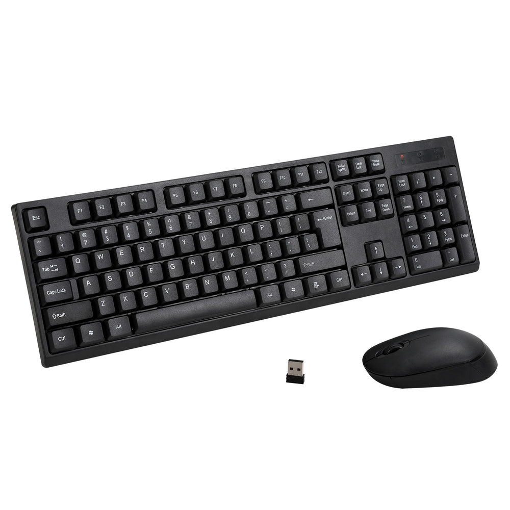 Bluetooth Wireless Keyboard Mouse Combo 104 Keys Black