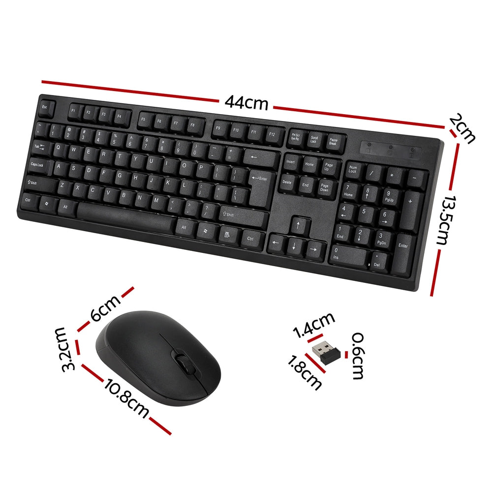 Bluetooth Wireless Keyboard Mouse Combo 104 Keys Black
