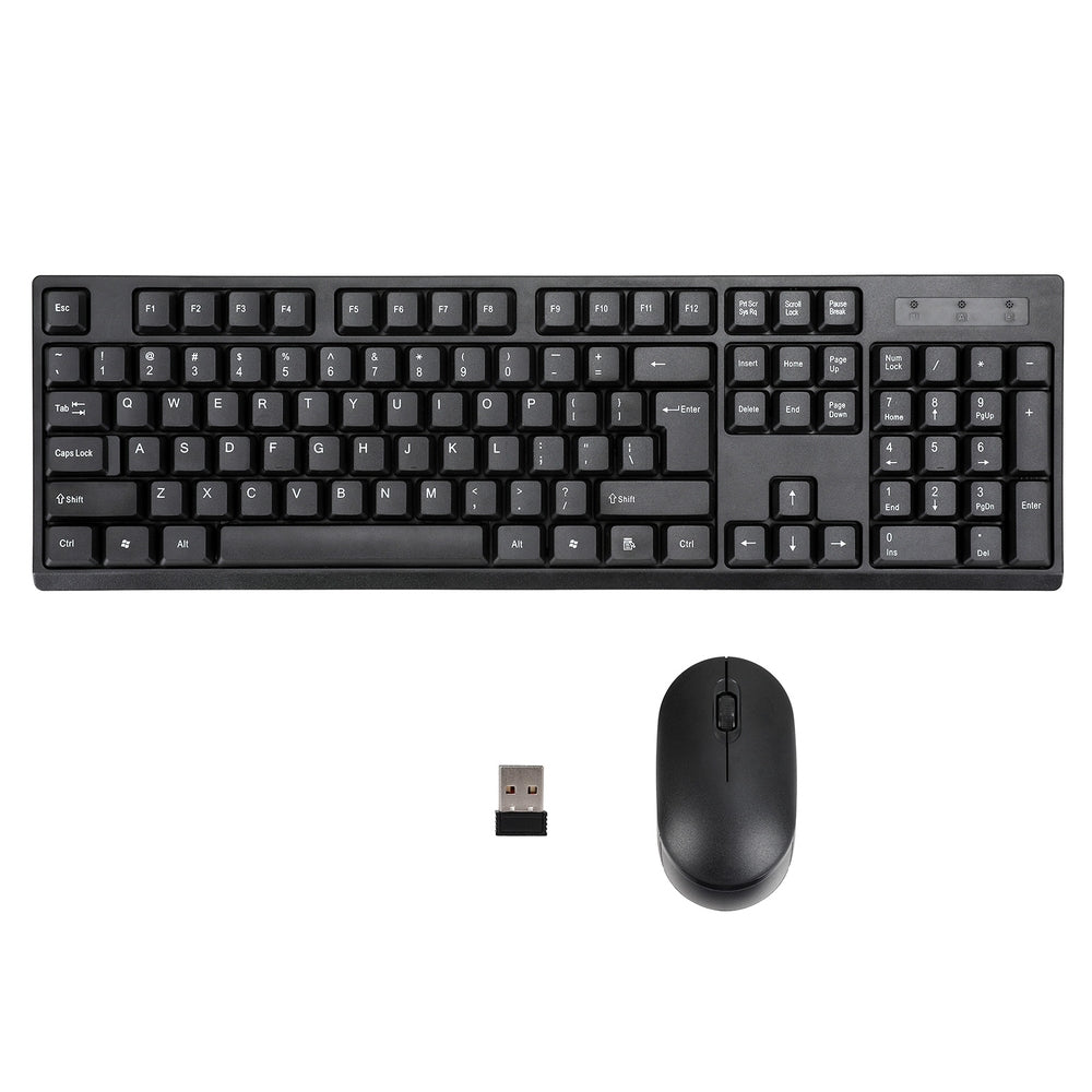 Bluetooth Wireless Keyboard Mouse Combo 104 Keys Black