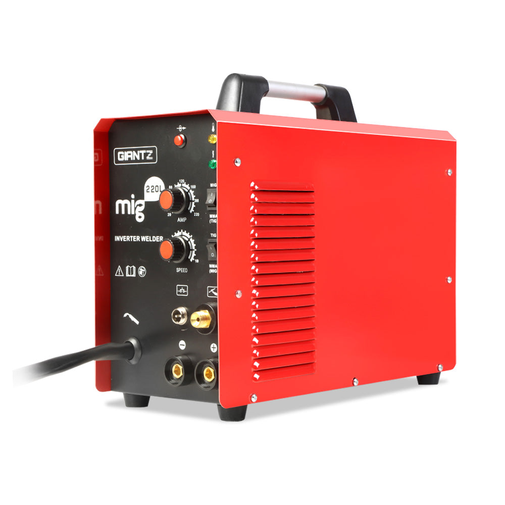 Giantz 220A Portable Inverter Welder MIG TIG MMA Gas Gasless
