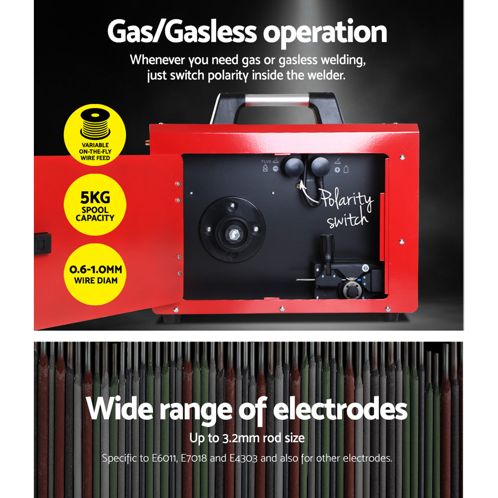 Giantz 220A Portable Inverter Welder MIG TIG MMA Gas Gasless