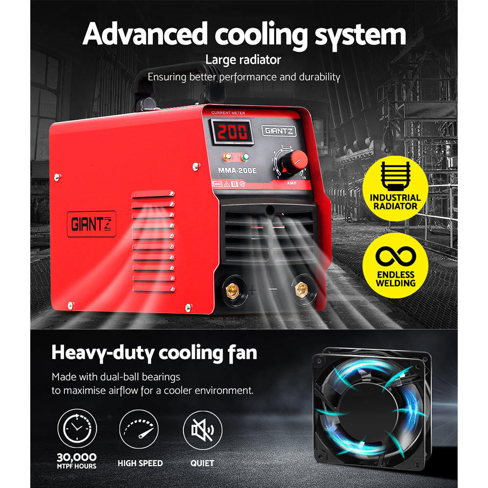 Giantz 200 Amp Portable Inverter Welder MMA ARC DC IGBT