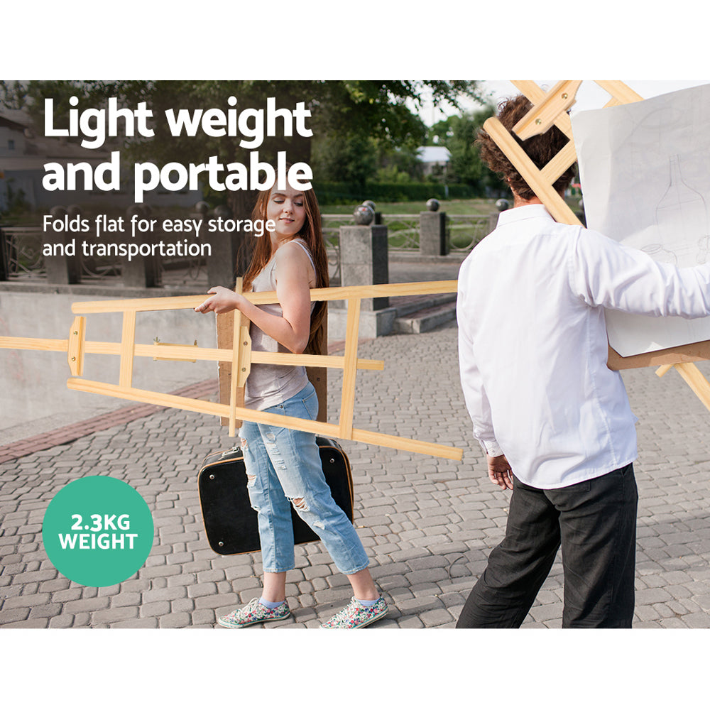 Artiss 175cm Floor Easel Pine Wood White Oak