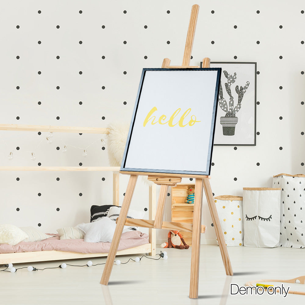 Artiss 147cm Pine Wood Floor Easel White Oak