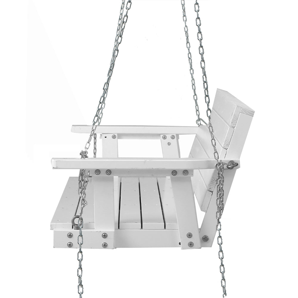 Gardeon 3-Seater Wooden Porch Swing Chair White
