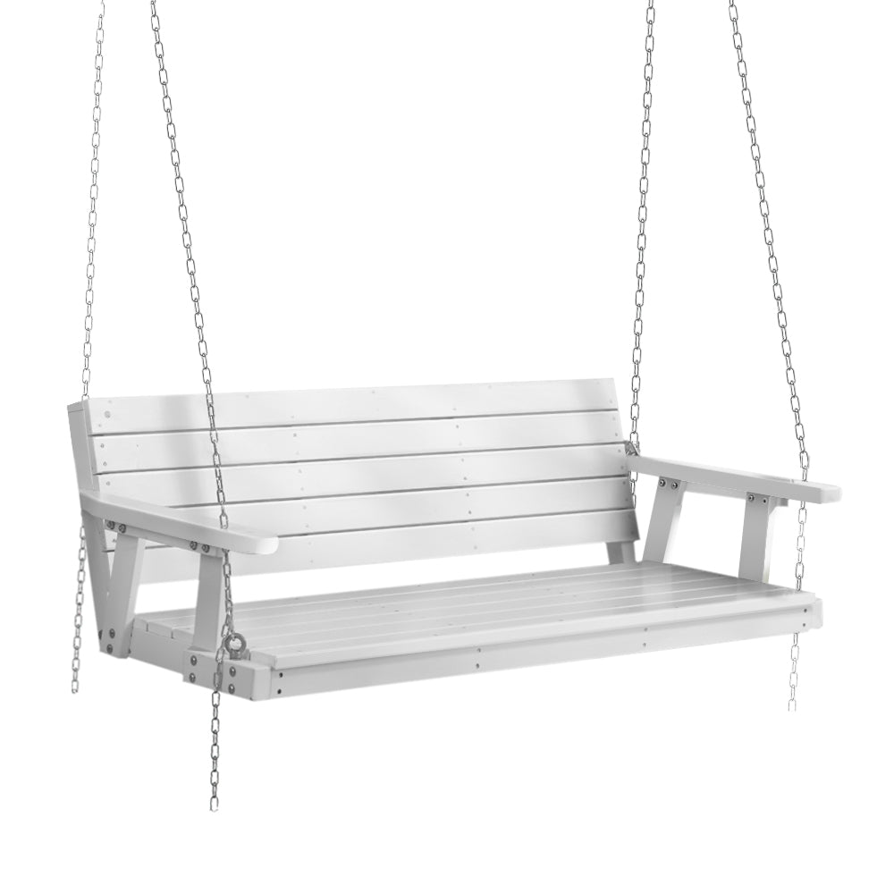 Gardeon 3-Seater Wooden Porch Swing Chair White