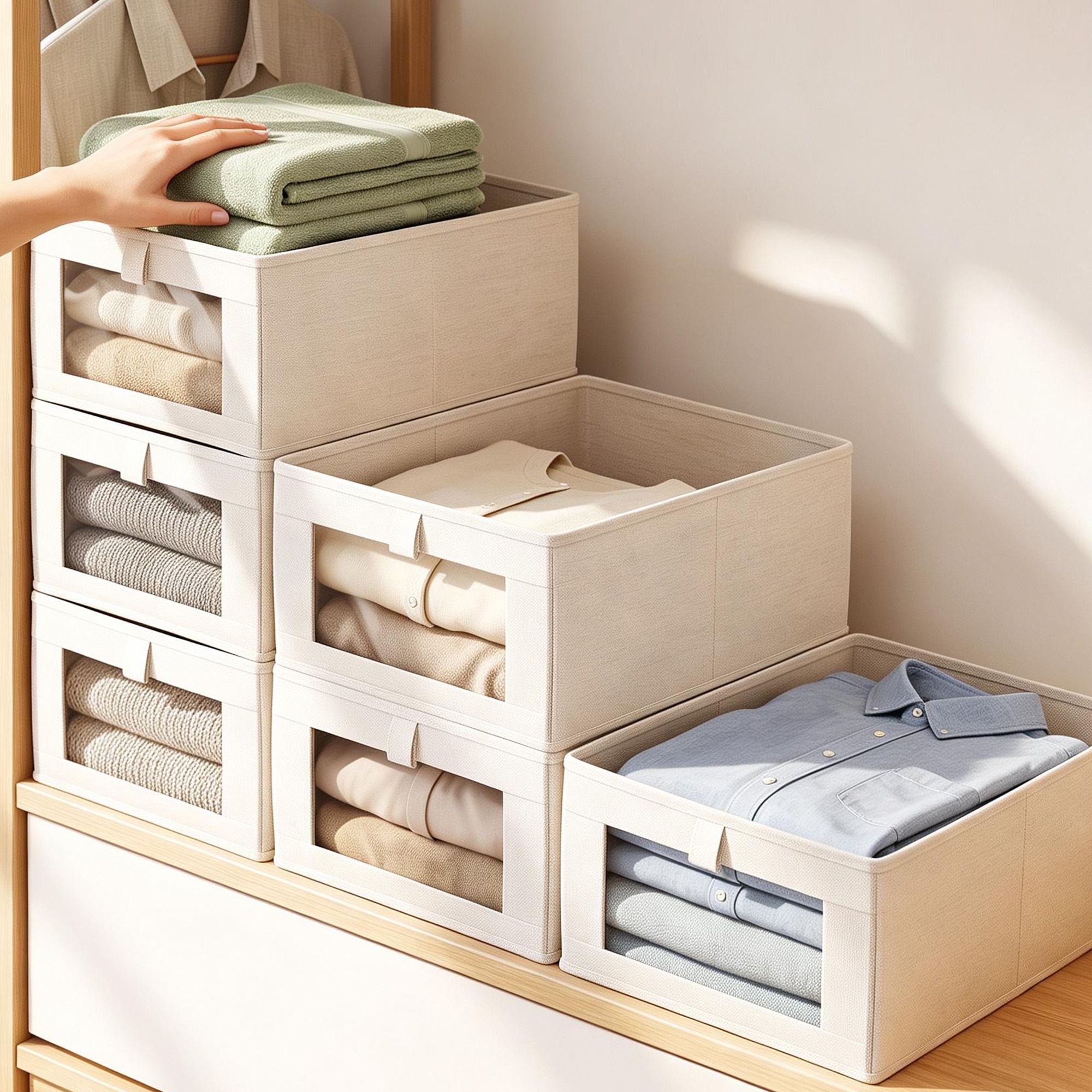 Artiss 6 Pack Linen Closet Organizers and Storage Foldable Clothing Bins