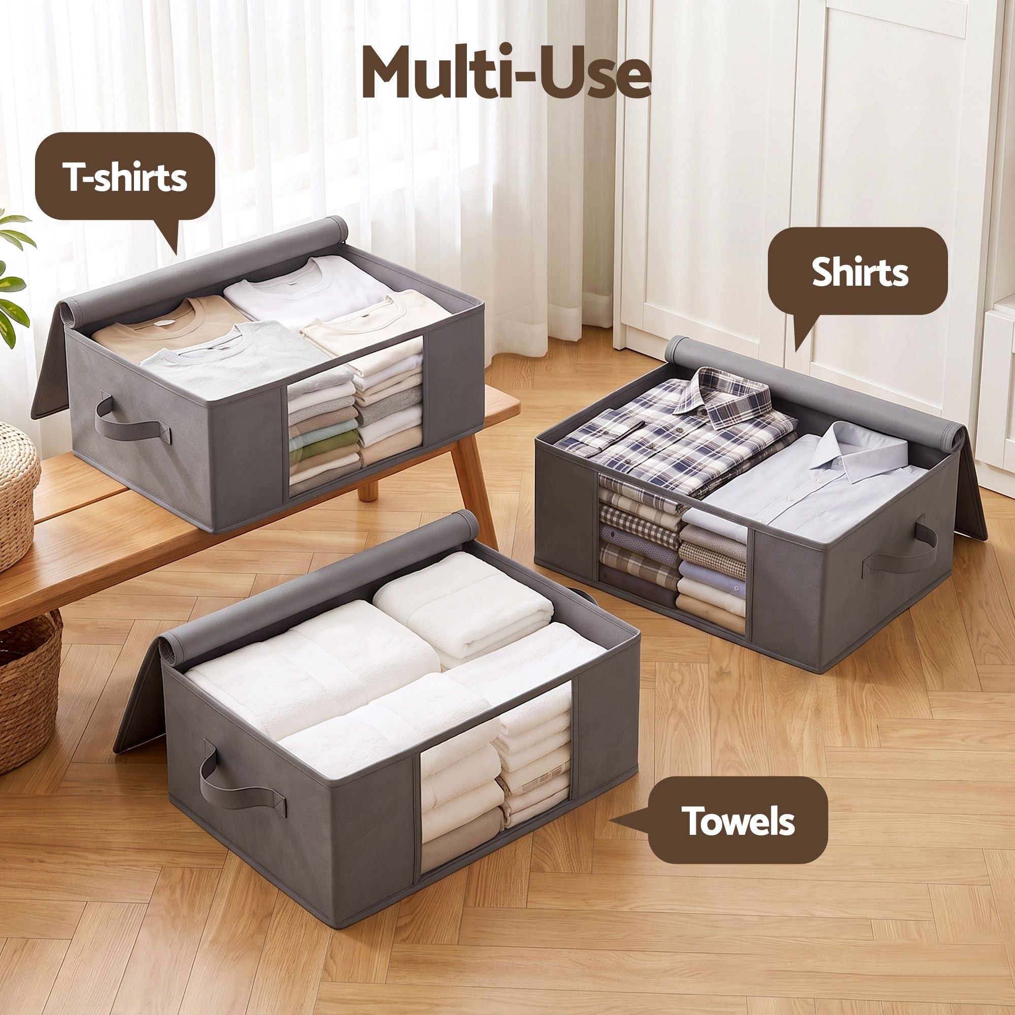 Artiss 6 Packs Clothes Storage Bags 35L Foldable Closet Organizer Storage Bins