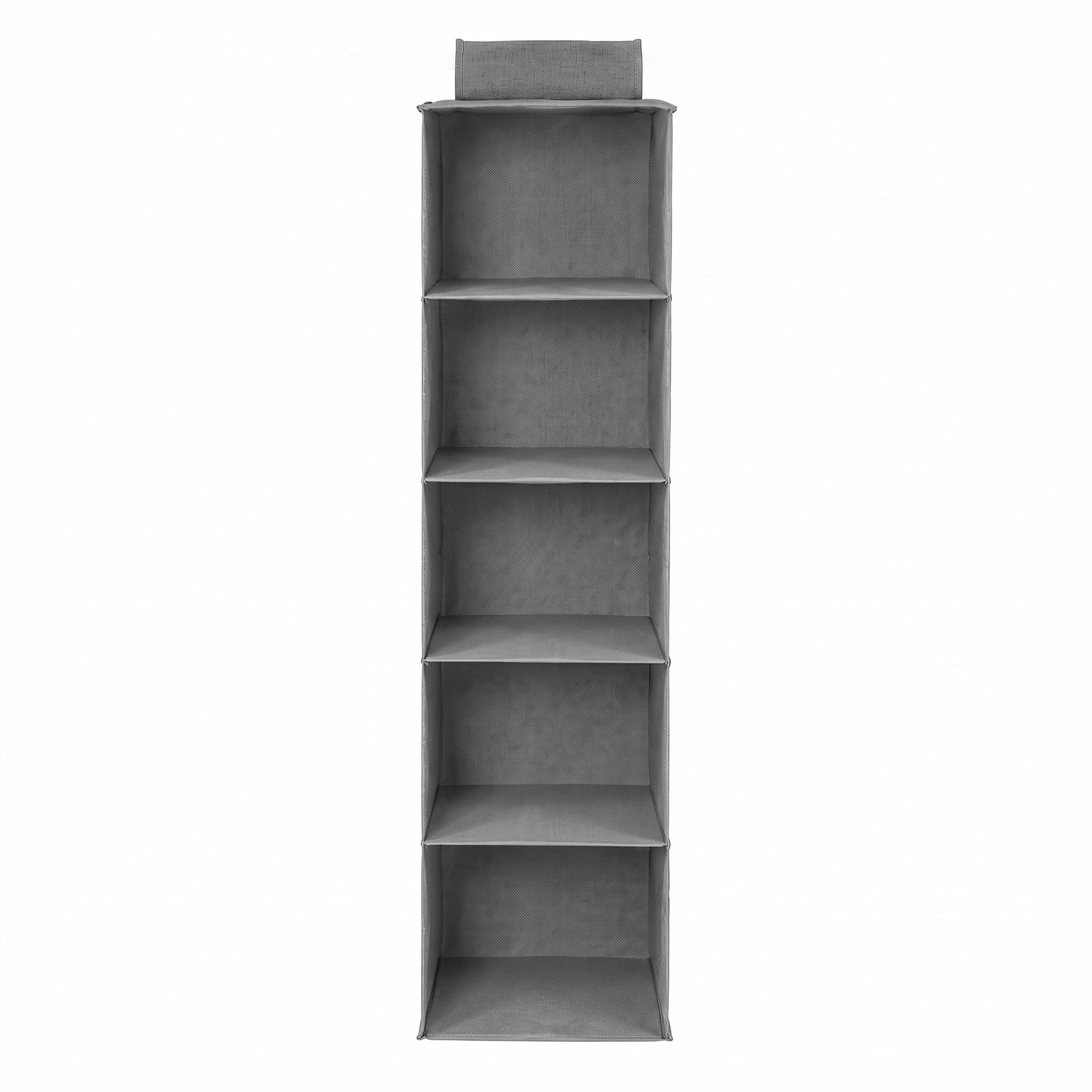 Artiss Hanging Closet Organiser 5 Tier Wardrobe Storage Grey 104cm