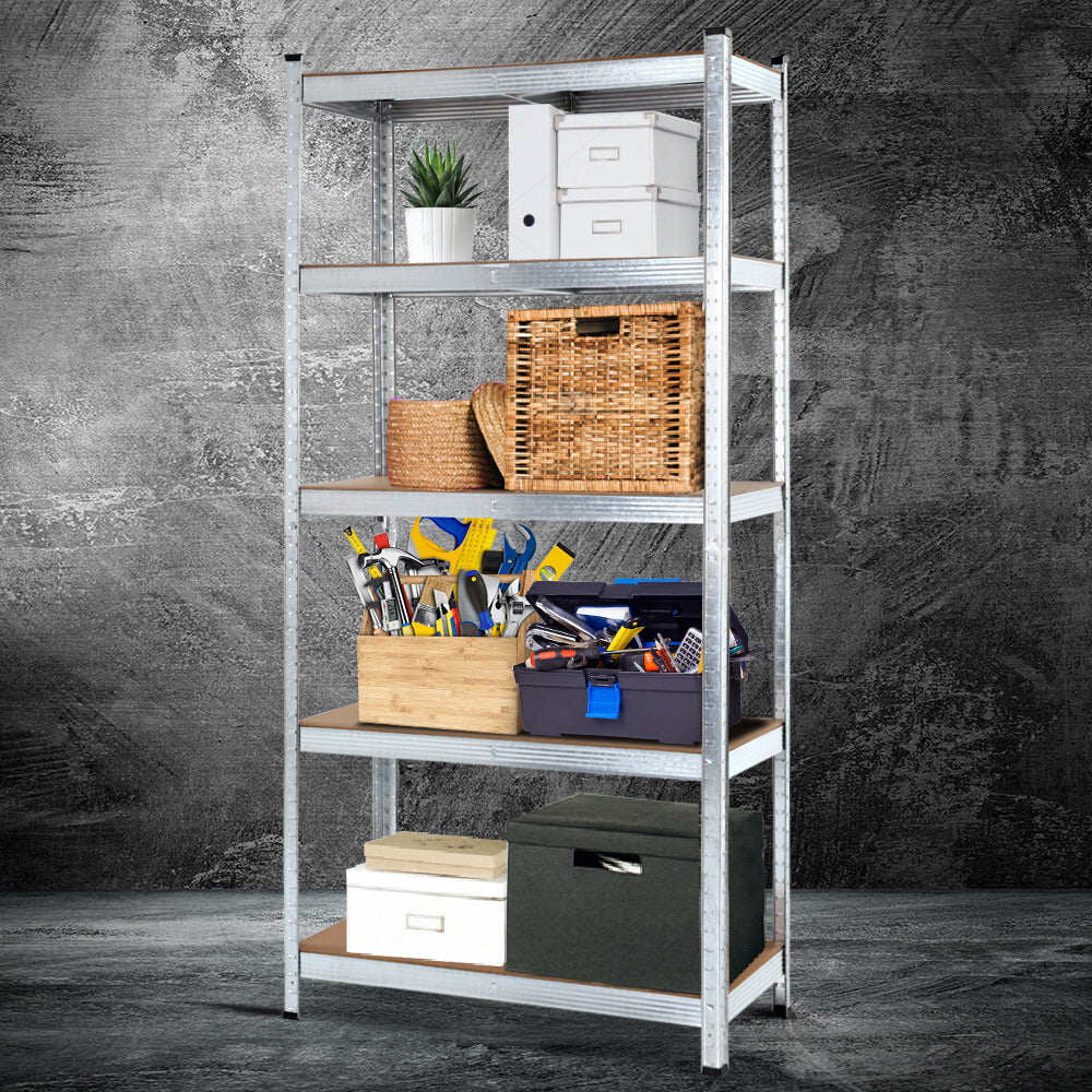 Giantz 1.8M Steel Storage Shelving Rack Silver