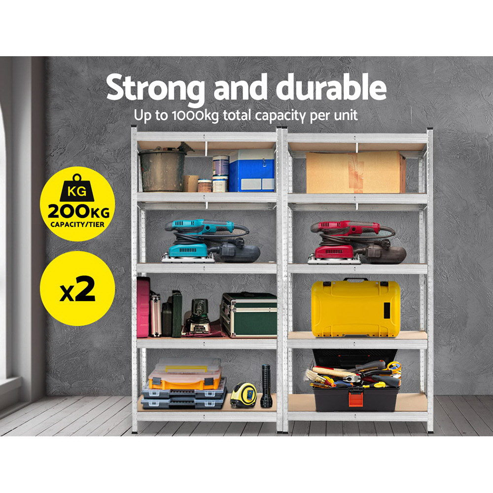 Giantz 2x1.8M Garage Shelving Rack Silver