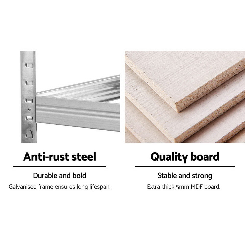 Giantz 2x1.8M Garage Shelving Rack Silver