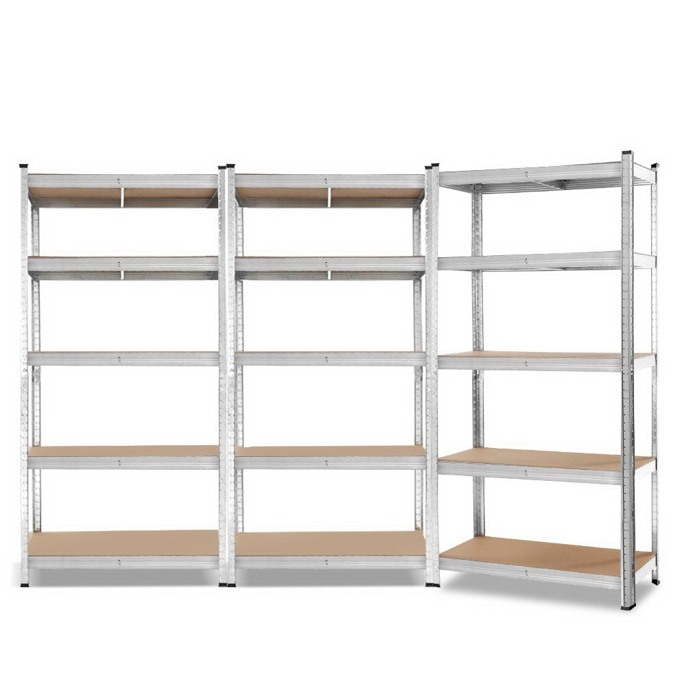Giantz 3x1.8M Metal Storage Shelving Rack Silver