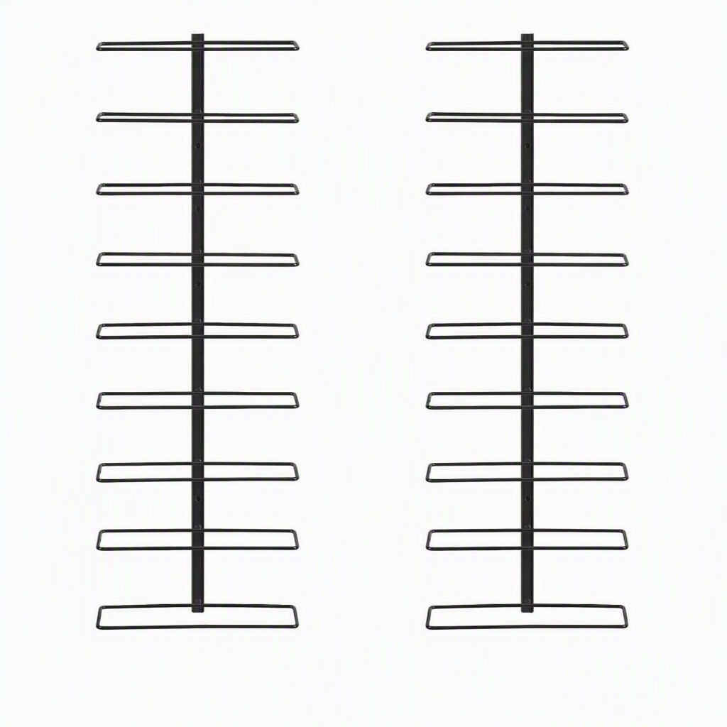 Artiss Wall Mounted Wine Rack Holder Black Metal - Set of 2 18-Bottle Capacity
