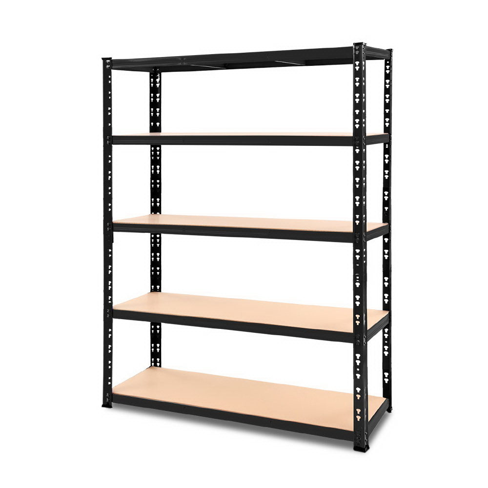 Giantz 1.8M Industrial Garage Shelving Rack Black