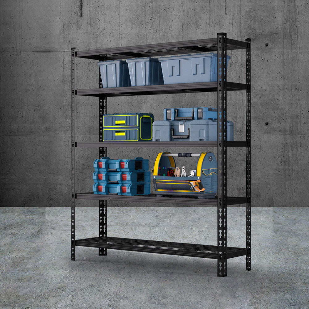 Giantz 1.8M x 1.2M Garage Shelving Rack 5-Tier Black