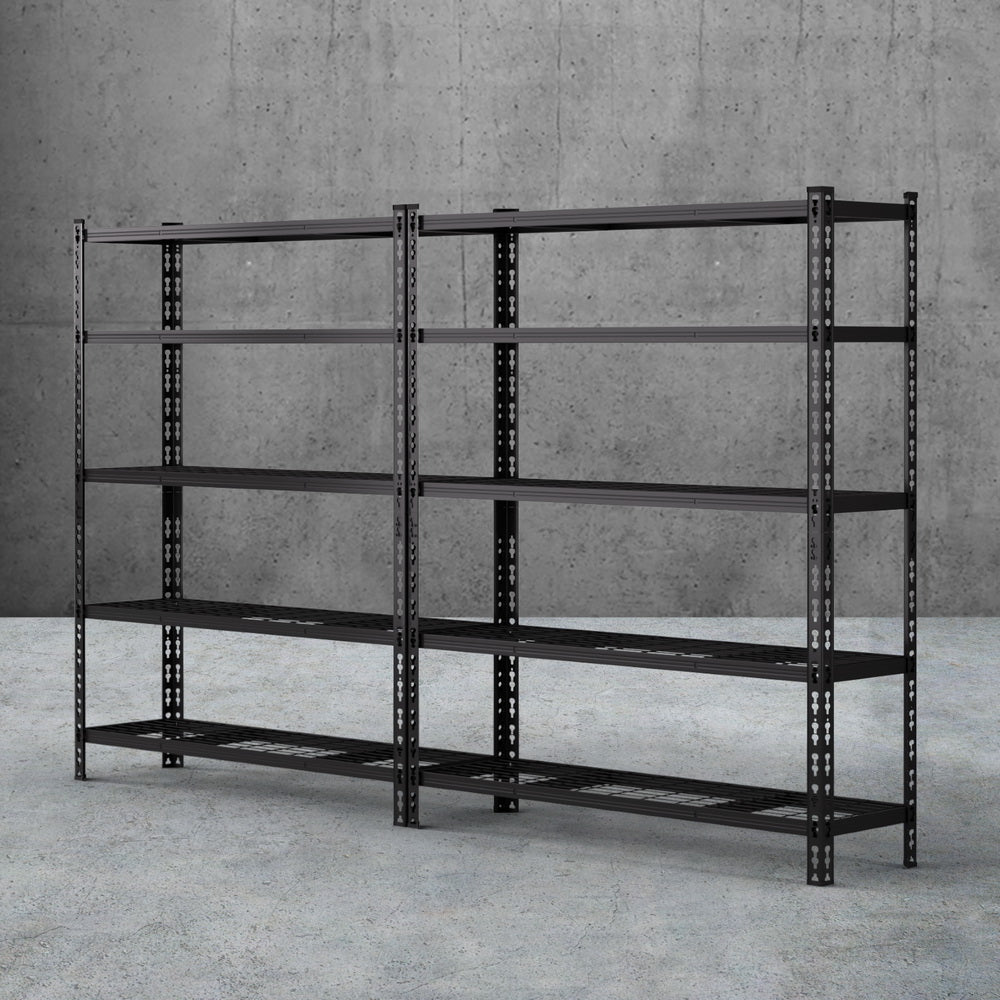 Giantz 5-Tier Garage Shelving Rack 1.8m x 2.4m Black