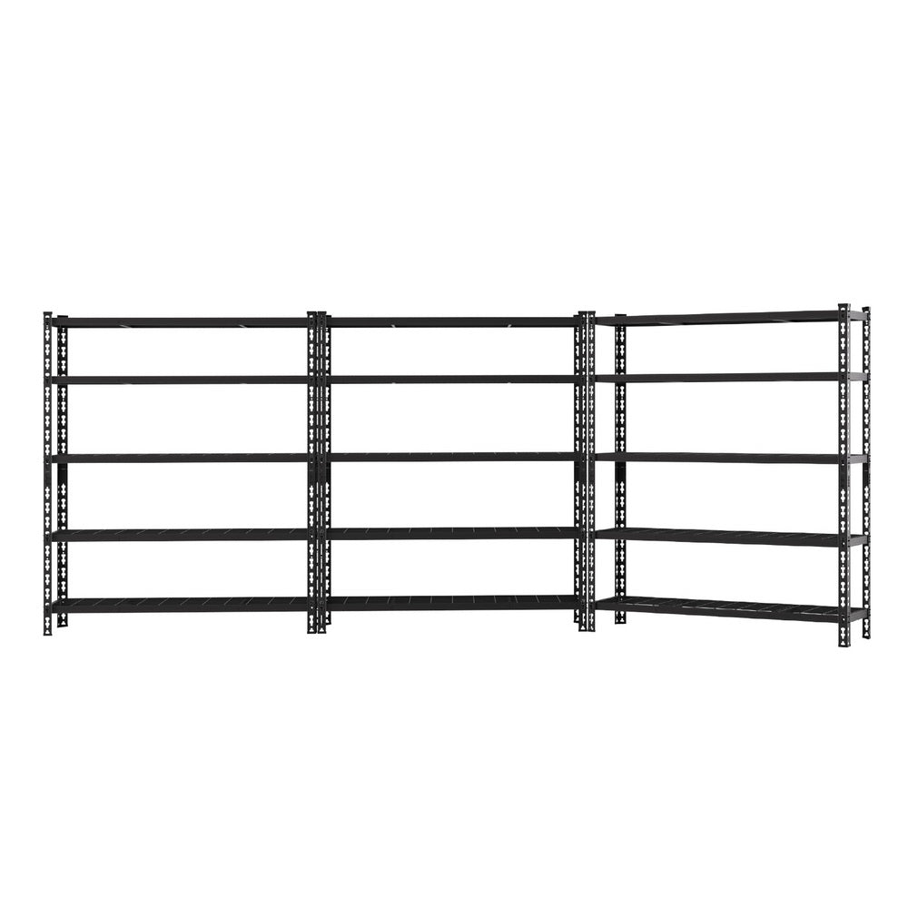 Giantz 3-Pack 5-Tier Garage Shelving Rack Black