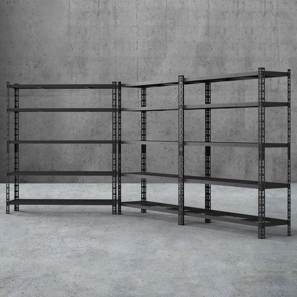 Giantz 3-Pack 5-Tier Garage Shelving Rack Black