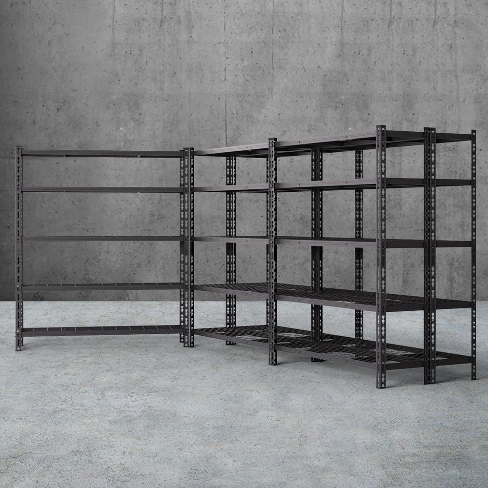 Giantz 5-Tier Garage Shelving Rack Black 150kg Capacity