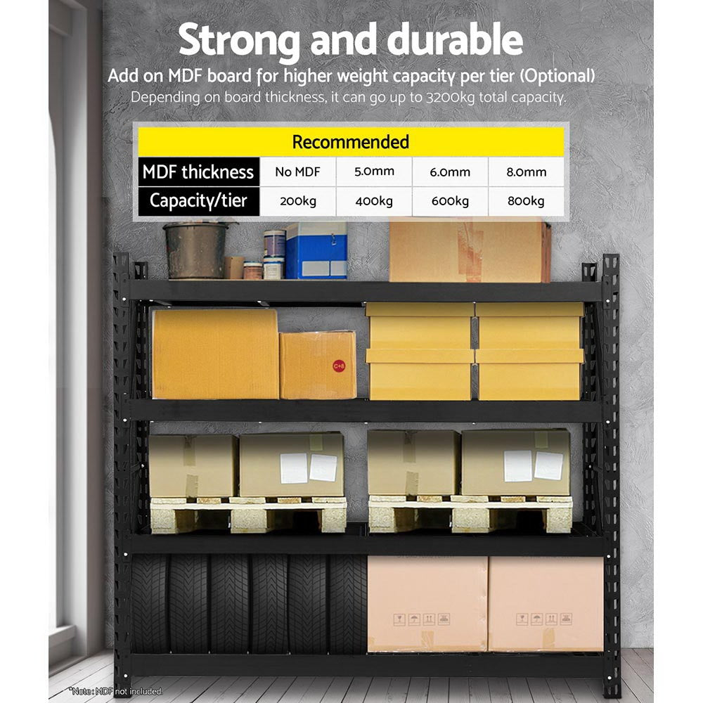 Giantz 2x2m Garage Shelving Rack Black