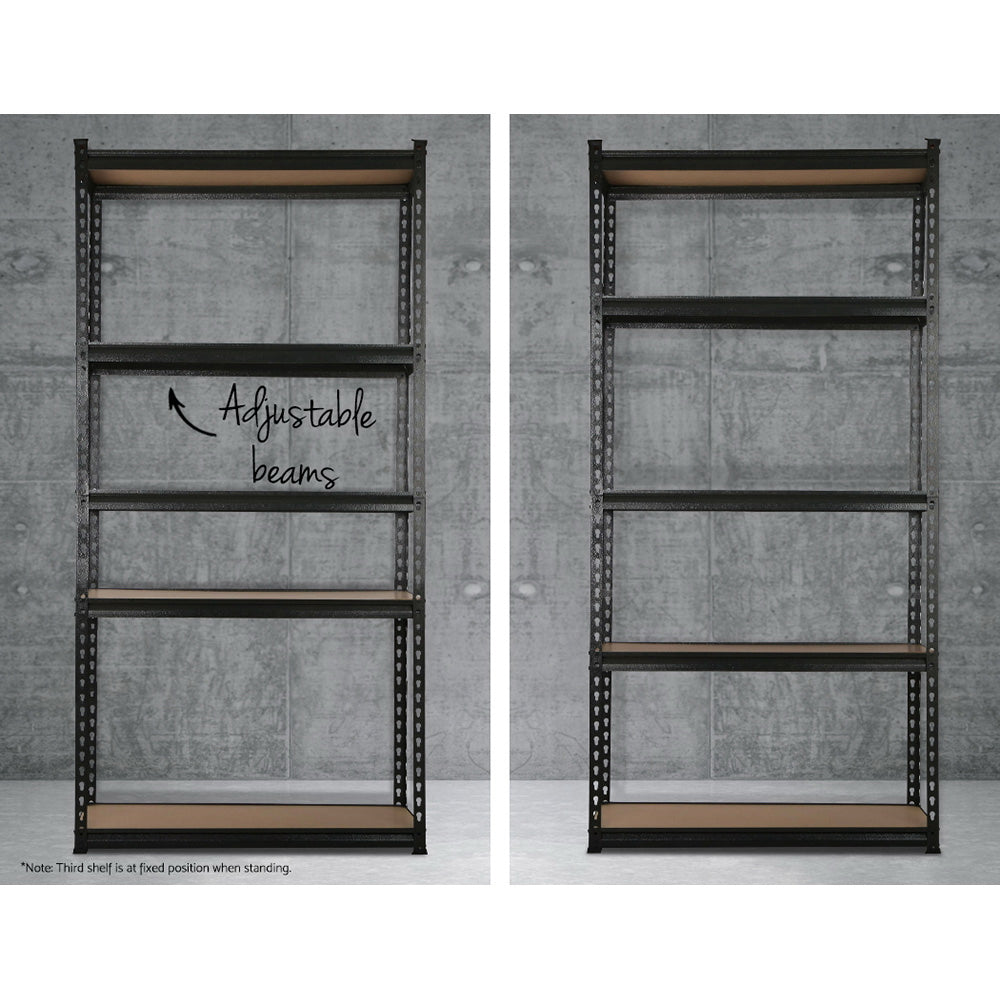 Giantz 2x1.5M Garage Shelving Rack Black