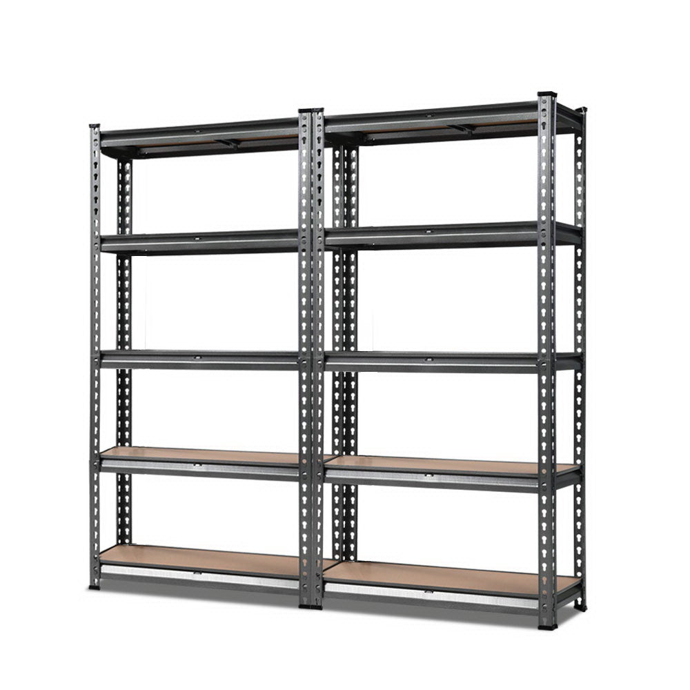 Giantz 2x1.5M Steel Warehouse Shelving Rack Matte Charcoal