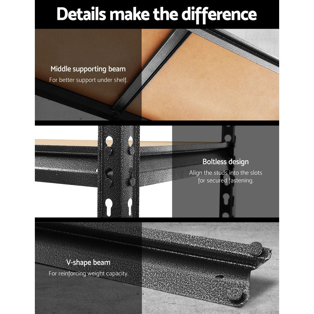Giantz 4x1.5M Garage Shelving Rack Charcoal