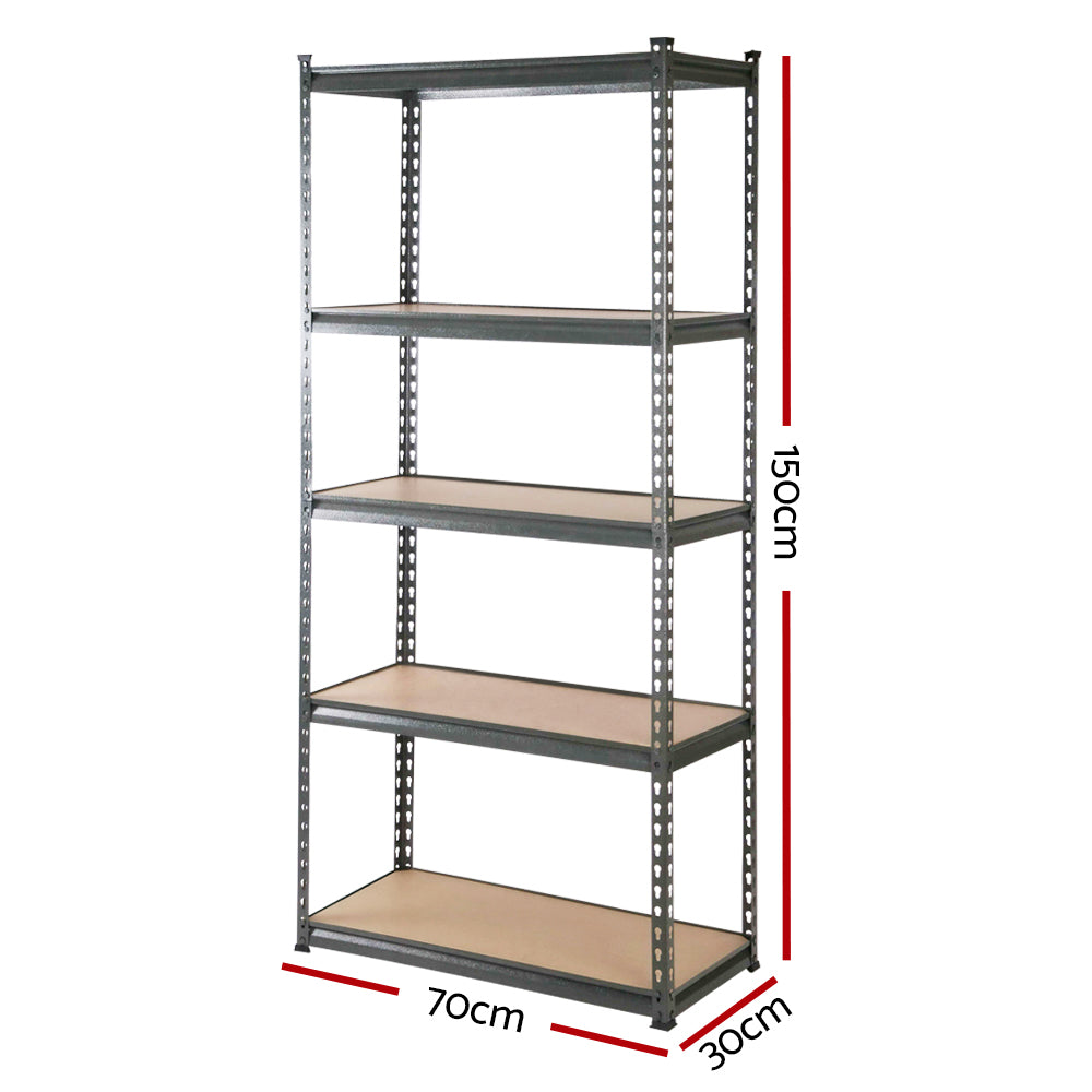 Giantz 6x1.5m Garage Shelving Rack Heavy-Duty Adjustable Charcoal