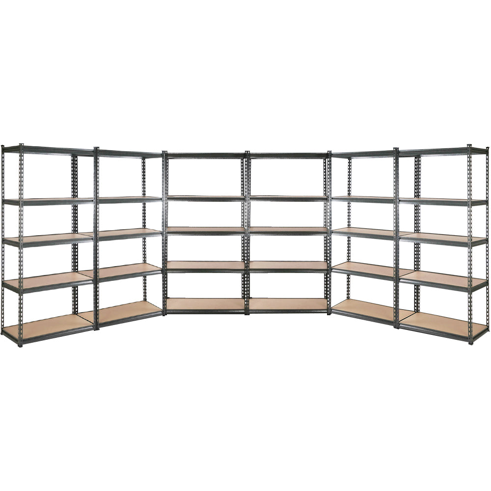 Giantz 6x1.5m Garage Shelving Rack Heavy-Duty Adjustable Charcoal