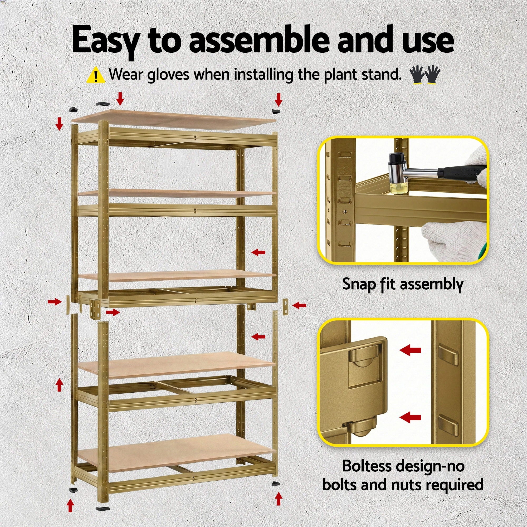 Giantz Garage Shelving 1.6X0.8m Warehouse Shelves Storage Rack Pallet Racking Yellow