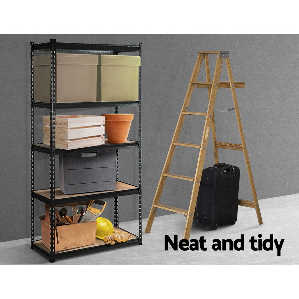 Giantz 1.8M Garage Shelving Rack Charcoal Industrial Steel