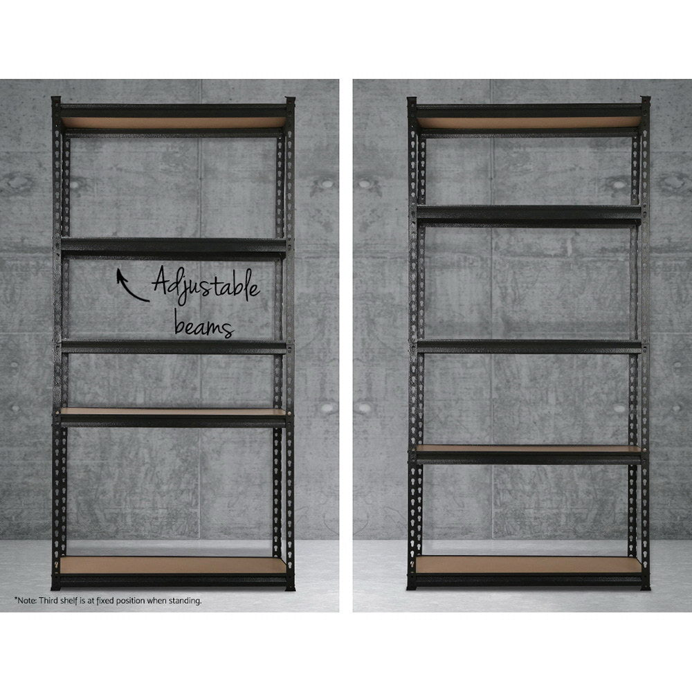 Giantz 1.8M Garage Shelving Rack Charcoal Industrial Steel