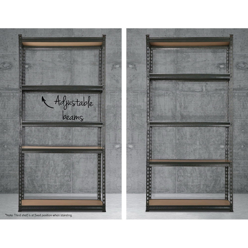 Giantz 3x1.8M 5-Shelf Steel Storage Rack Grey