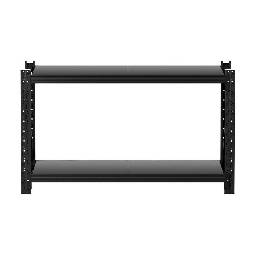 Giantz 1.5m Warehouse Garage Shelving Rack Black Steel