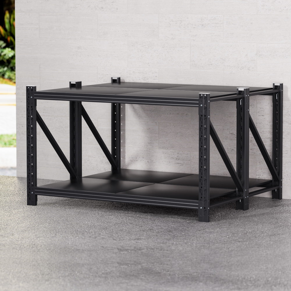 Giantz 2-Tier Garage Shelving Workbench Rack Black