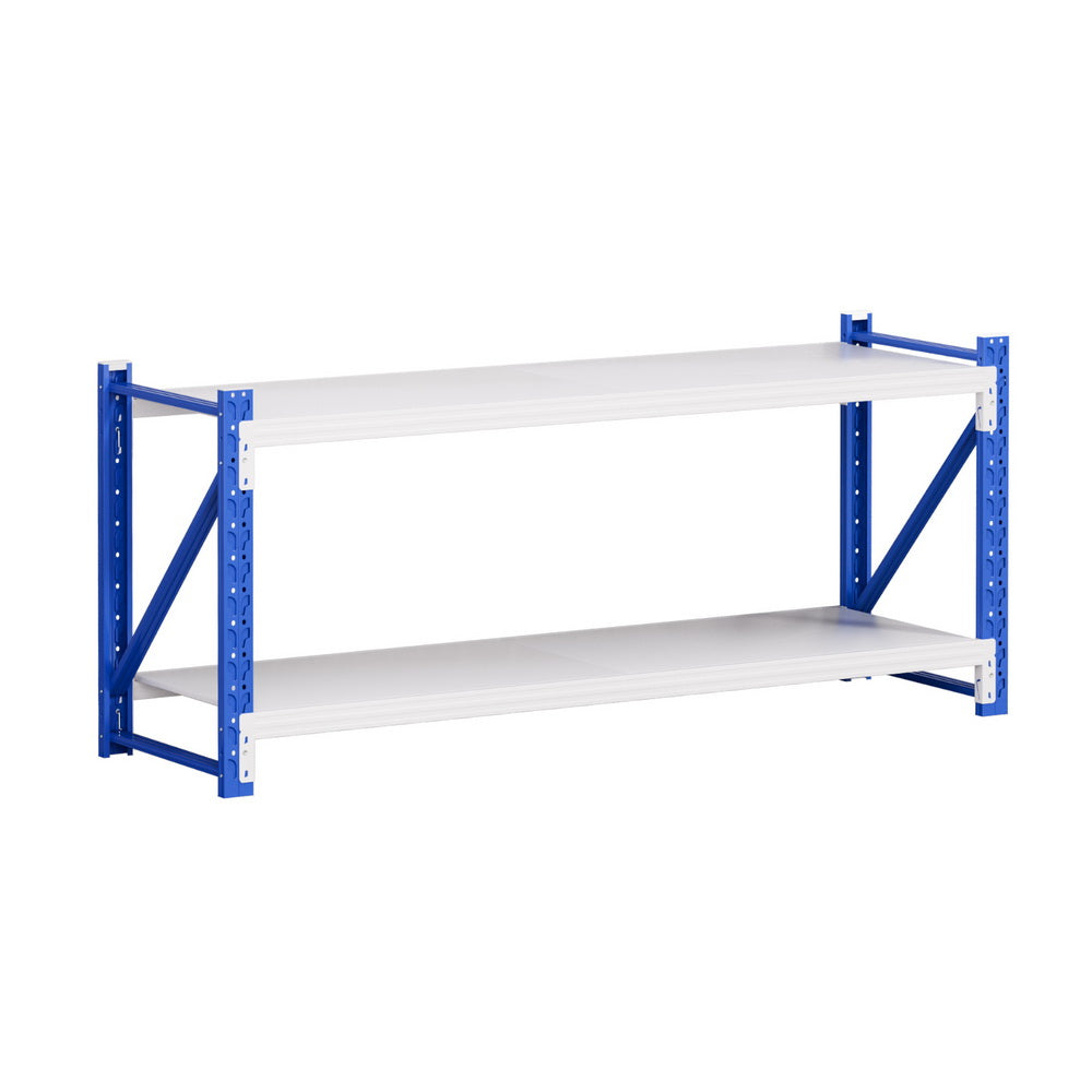 Giantz 2m Industrial Steel Shelving Rack Blue/Grey
