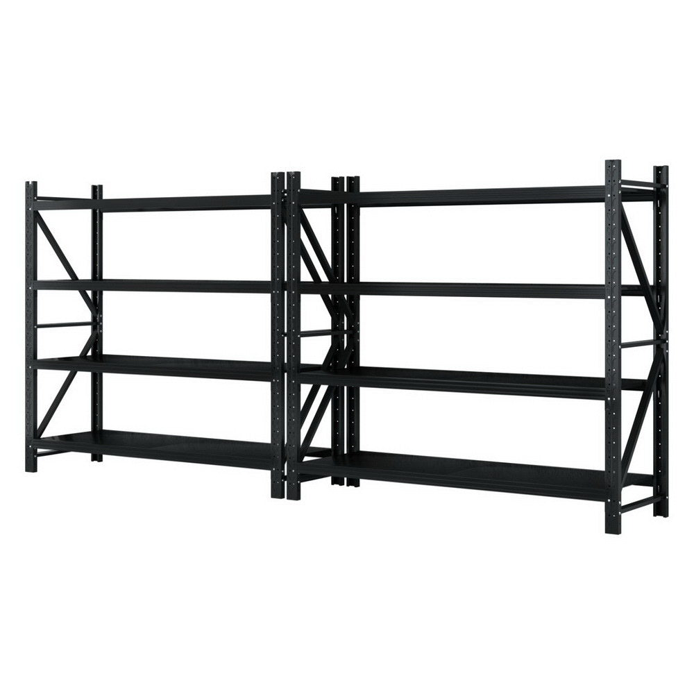 Giantz 4M Garage Shelving Rack Black Industrial Steel