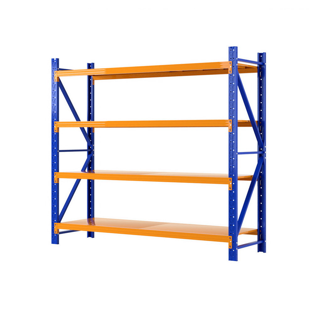 Giantz 2m x 1.8m Industrial Steel Shelving Rack Orange Blue