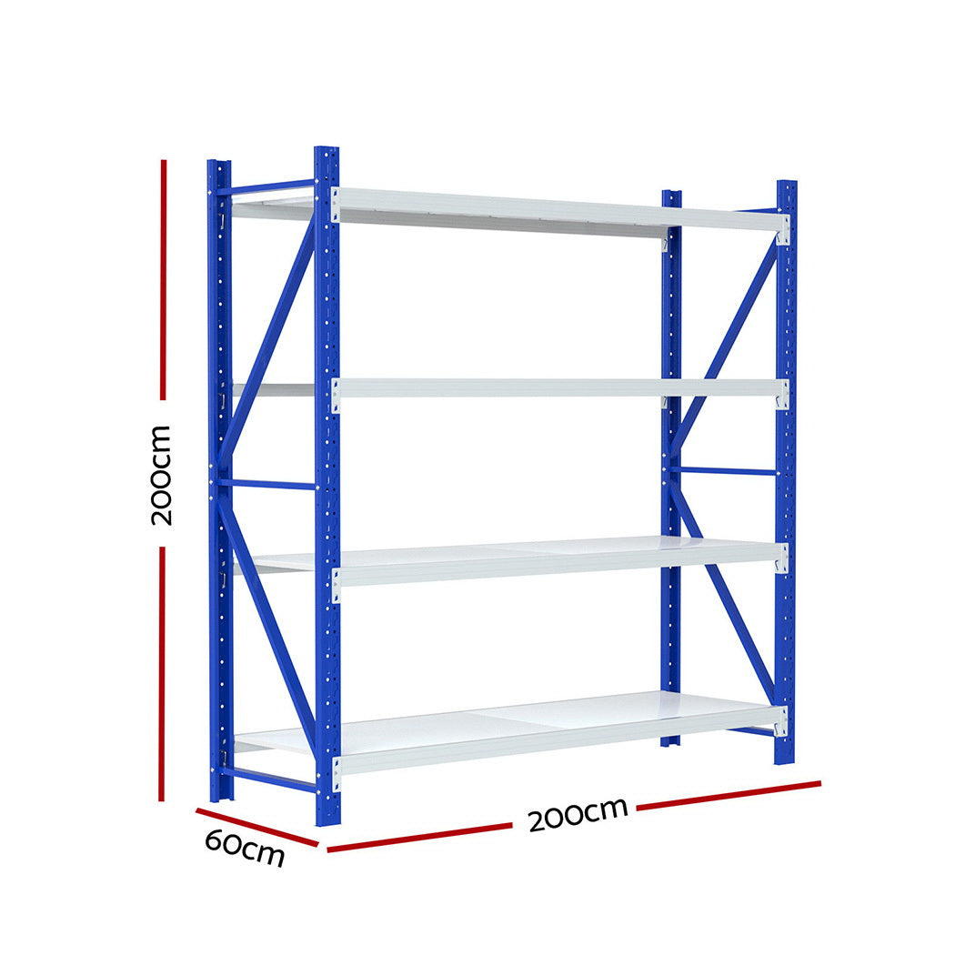 Heavy-Duty Adjustable 4-Tier Steel Storage Rack - Giantz