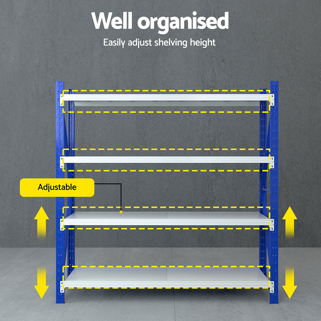 Giantz 2x2m Industrial Shelving Rack Blue/Grey