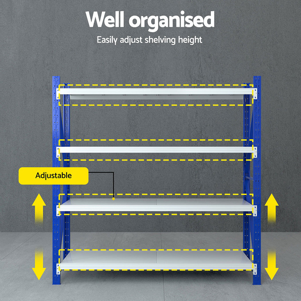 Heavy-Duty Adjustable 4-Tier Steel Storage Rack - Giantz