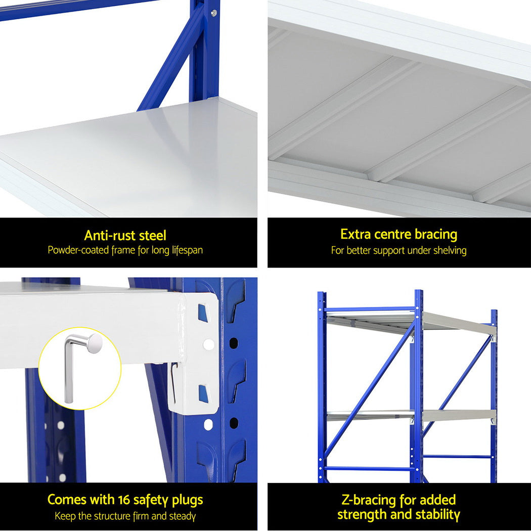 Giantz 2x2m Industrial Shelving Rack Blue/Grey