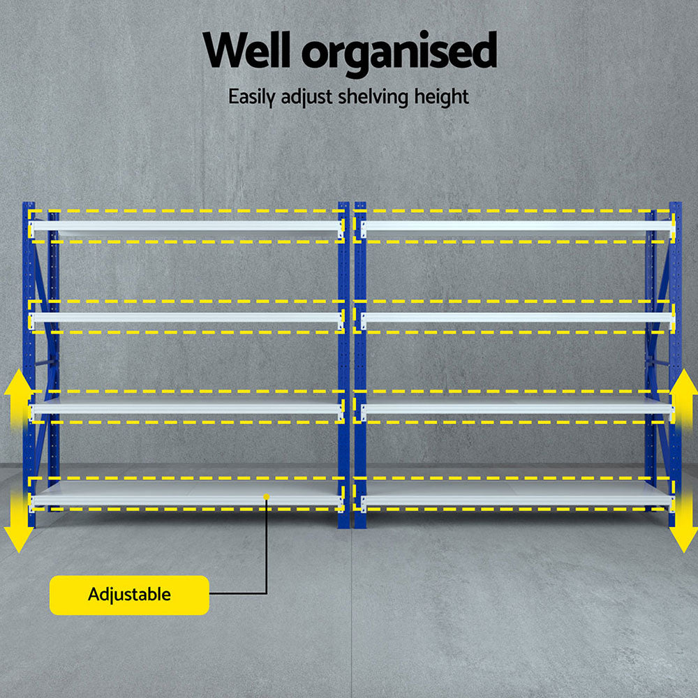 Giantz 4Mx2M Industrial Garage Shelving Rack Blue