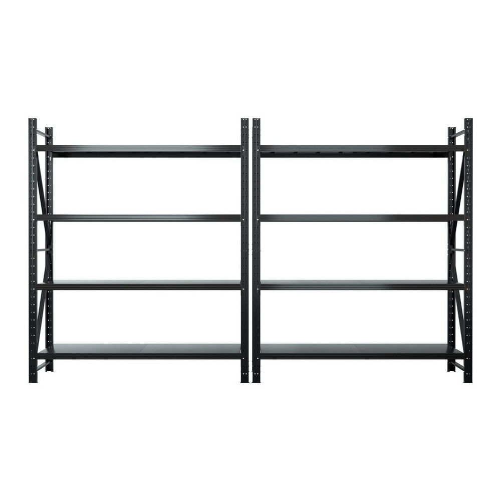 Giantz 4Mx2.4M Industrial Garage Shelving Rack Black