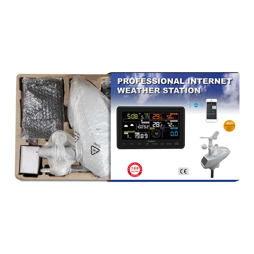 Devanti Wireless Weather Station LCD Solar Sensor WiFi UV Light
