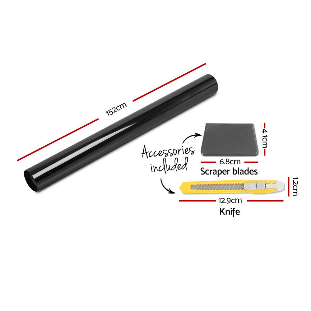 Giantz 152cm x 30m Window Tint Film 15% VLT Black