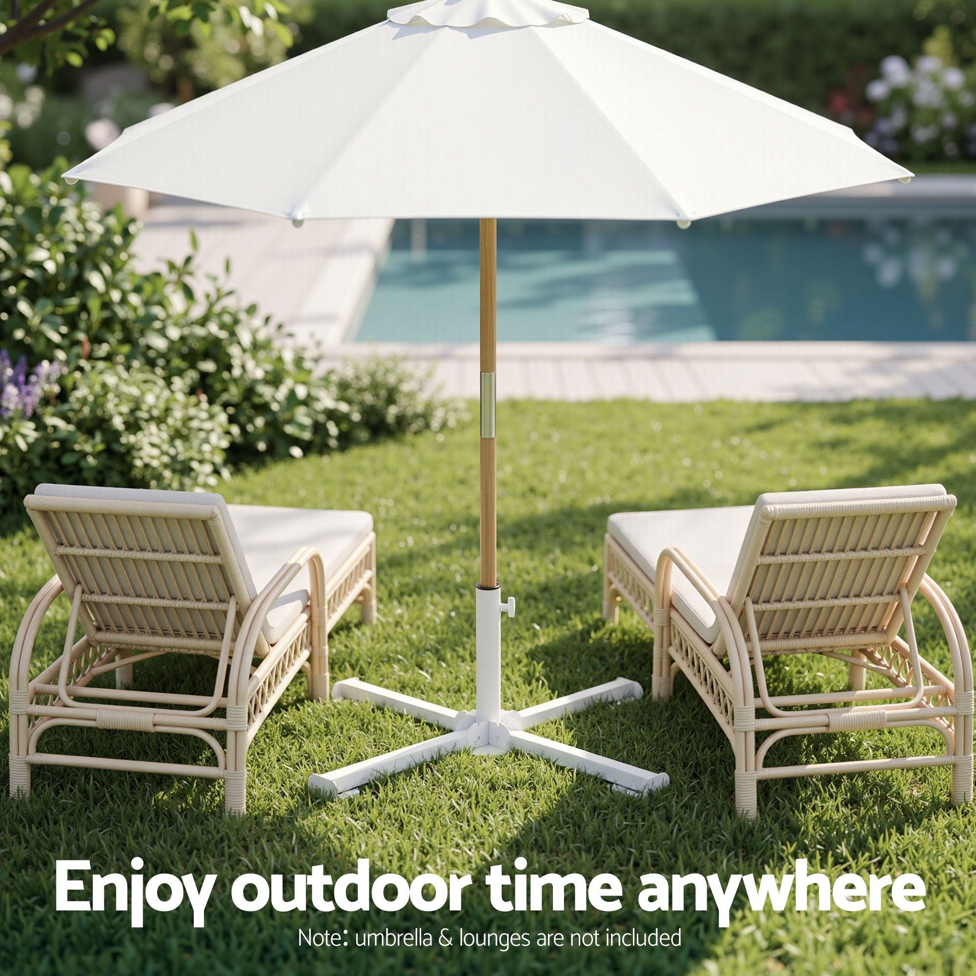 Instahut Outdoor Umbrellas Base Steel Umbrella Holder 25 to 35mm White